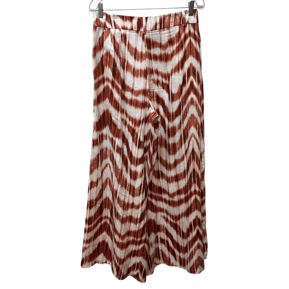 Banana Republic Size 6 Orange 100% Linen Wide Leg Palazzo Flare Pants